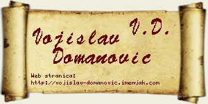 Vojislav Domanović vizit kartica